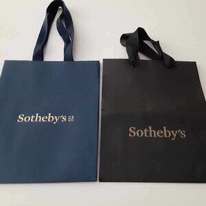 Sotheby's NYC Auction House Paper Shopping/ Gift Bags (1) blue (1) Black